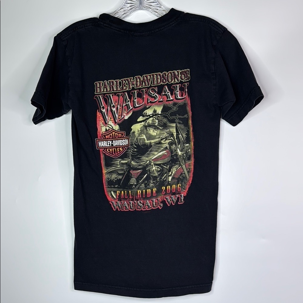 Vintage Harley Davidson Wausau, Wi Black Short Sleeve Tshirt 2006 Size Small